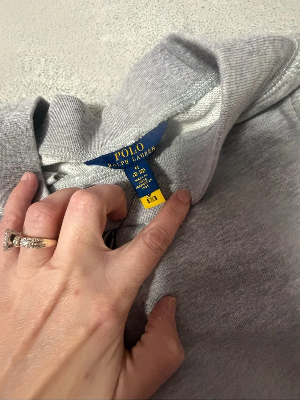 Polo by Ralph Lauren Light Gray Zip Hoodie with Blue Label and Matching Sweatpan